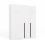 SZAFA SENSO 4D z Nadstawką Wysoka BIEL Drzwi Czarne Uchwyty 250x200 Cm