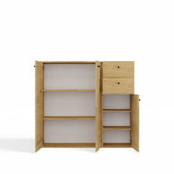 KOMODA FRAN DĄB ARTISAN 120 Cm 3 Drzwi 2 Szuflady 30 Cm Do Salonu Sypialni