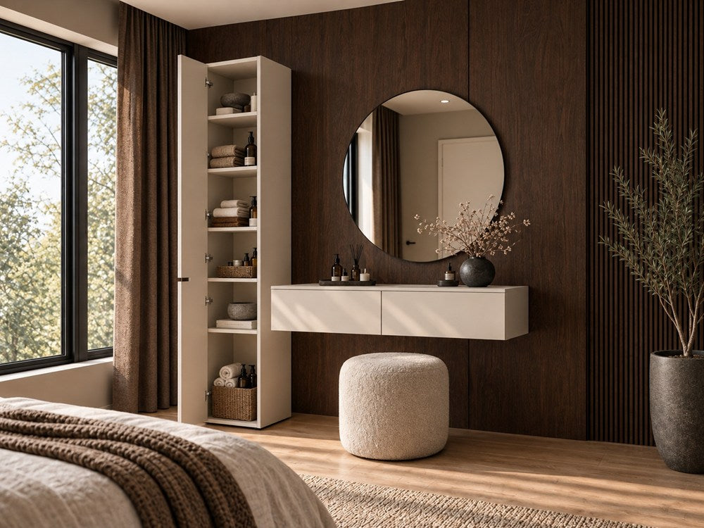SZAFKA Wysoki Słupek ATLANTA 2D KASZMIR Drążek 2 Drzwi Półki Salon 209 Cm