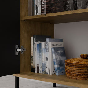 Witryna KAMARO 2DK SLIM/GŁADKI DĄB ARTISAN Lamele Front Ryflowany + Klasyczny