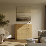 KOMODA FRAN DĄB ARTISAN 120 Cm 3 Drzwi 2 Szuflady 30 Cm Do Salonu Sypialni