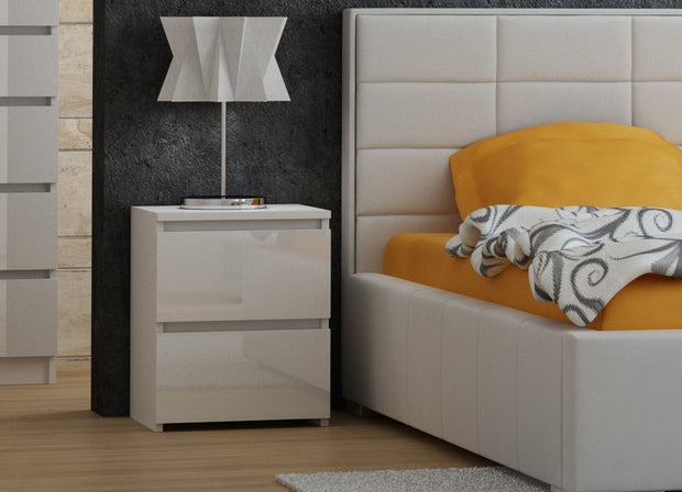 SZAFKA NOCNA MALWA M2 - BIEL POŁYSK