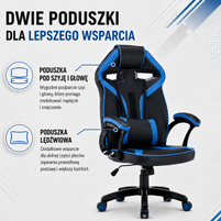 FOTEL OBROTOWY GAMINGOWY KRZESŁO DRIFT NIEBIESKI