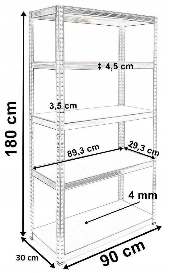 REGAŁ MAGAZYNOWY METALOWY G9030 MDF 875KG