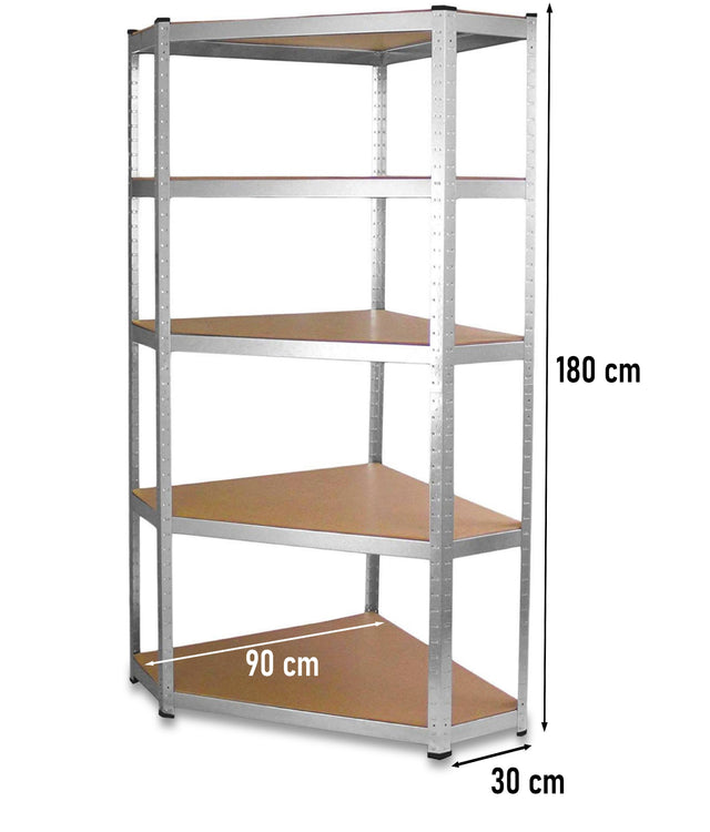 REGAŁ MAGAZYNOWY NAROŻNY METALOWY GC9030 MDF 875KG