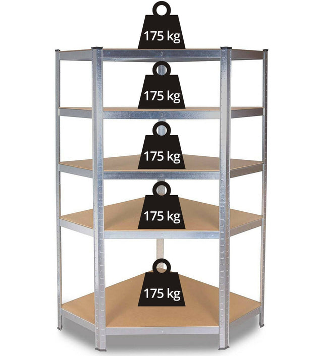REGAŁ MAGAZYNOWY NAROŻNY METALOWY GC9040 MDF 875KG