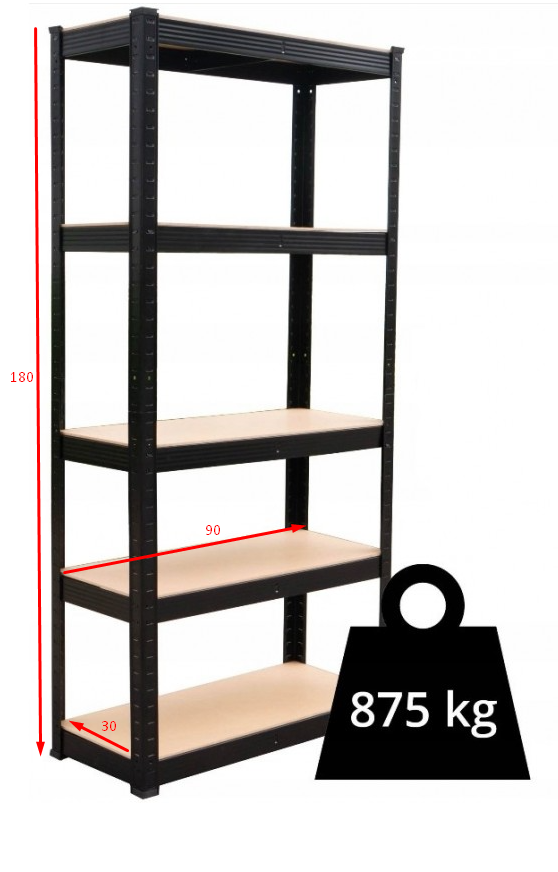 REGAŁ MAGAZYNOWY METALOWY P9030 MDF 875KG