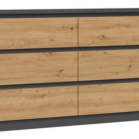 KOMODA MALWA M6 120 - ANTRACYT / DĄB ARTISAN