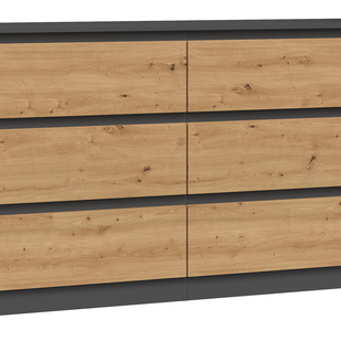 KOMODA MALWA M6 140 - ANTRACYT / DĄB ARTISAN
