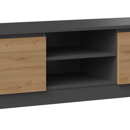 STOLIK SZAFKA RTV 120 - ANTRACYT / DĄB ARTISAN