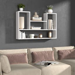 REGAŁ WISZĄCY ŚCIENNY PÓŁKI BILBAO 4P BIEL MAT