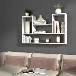 REGAŁ WISZĄCY ŚCIENNY PÓŁKI BILBAO 4P BIEL MAT