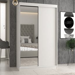 SZAFA PRZESUWNA IGA 120 CM 1 LUSTRO BIEL MAT