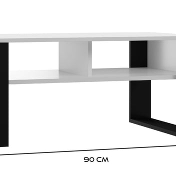 STOLIK KAWOWY ŁAWA MODERN 2P BIEL CZERŃ