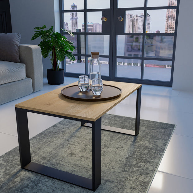 STOLIK KAWOWY ŁAWA LOFT MODERN DĄB ARTISAN CZERŃ