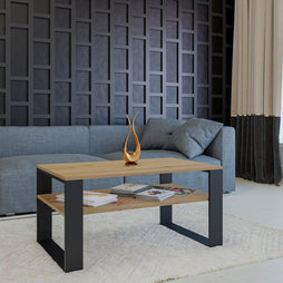 STOLIK KAWOWY ŁAWA MODERN 1P DĄB ARTISAN CZERŃ