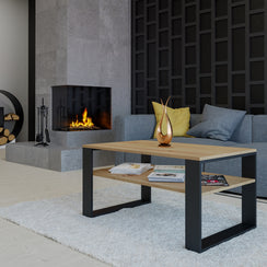 STOLIK KAWOWY ŁAWA MODERN 1P DĄB ARTISAN CZERŃ