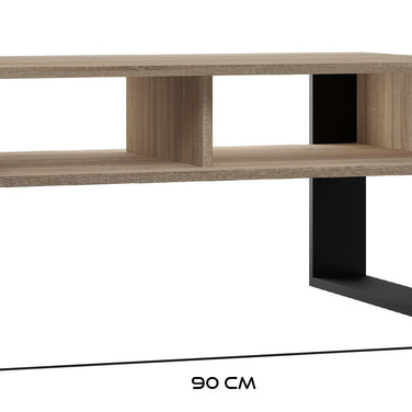 STOLIK KAWOWY ŁAWA MODERN 2P DĄB SONOMA CZERŃ