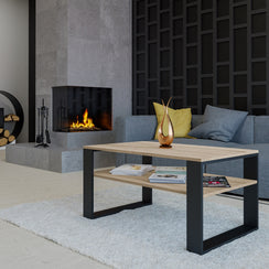 STOLIK KAWOWY ŁAWA MODERN 1P DĄB SONOMA CZERŃ