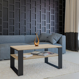 STOLIK KAWOWY ŁAWA MODERN 1P DĄB SONOMA CZERŃ
