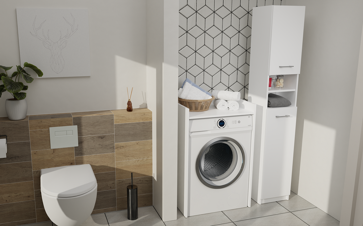 SZAFKA ŁAZIENKOWA NA PRALKĘ POLA NP - BIEL