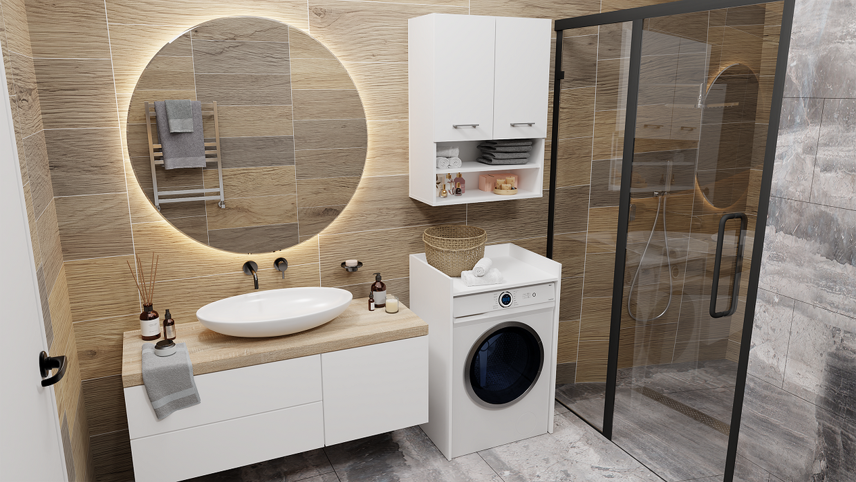 SZAFKA ŁAZIENKOWA NA PRALKĘ POLA NP - BIEL