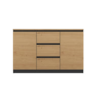 KOMODA 2D3S 120 DRZWI SZUFLADY ANTRACYT BLAT DĄB ARTISAN