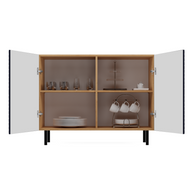 KOMODA KAMA2 SLIM RYFLOWANY FRONT LAMELE GRANATOWA
