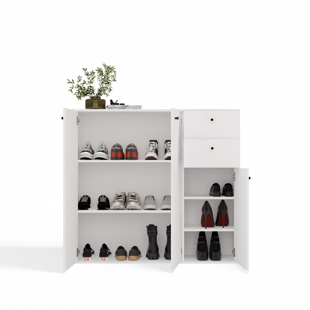 KOMODA FRAN BIAŁY 120 Cm Szafka 3 Drzwi 2 Szuflady 30 Cm Do Salonu Sypialni