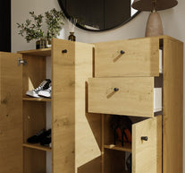 KOMODA FRAN DĄB ARTISAN 120 Cm 3 Drzwi 2 Szuflady 30 Cm Do Salonu Sypialni