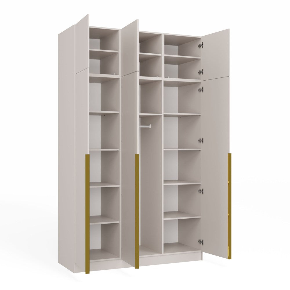 Szafa SENSO 3D Wysoka Z NADSTAWKĄ KASZMIR 150 Cm Drzwi Złote Uchwyty 250 Cm