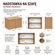 Nadstawka Na Szafę SD-90 DĄB ARTISAN Półka 90 cm Do Garderoby Pokoju