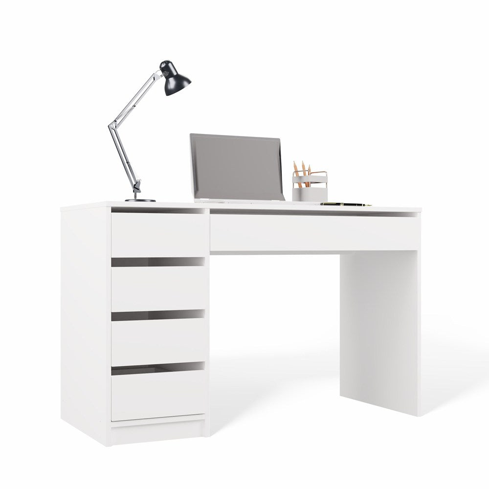Zestaw Mebli Biurko Arto + Komoda Malwa M6 + Regał R60 BIEL Do Pokoju Biura