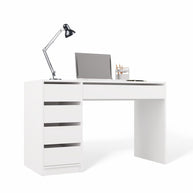 Zestaw Mebli Biurko Arto + Komoda Malwa M6 + Regał R60 BIEL Do Pokoju Biura