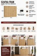 KOMODA FRAN DĄB ARTISAN 120 Cm 3 Drzwi 2 Szuflady 30 Cm Do Salonu Sypialni