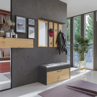 GARDEROBA PARMA ANTRACYT DĄB ARTISAN