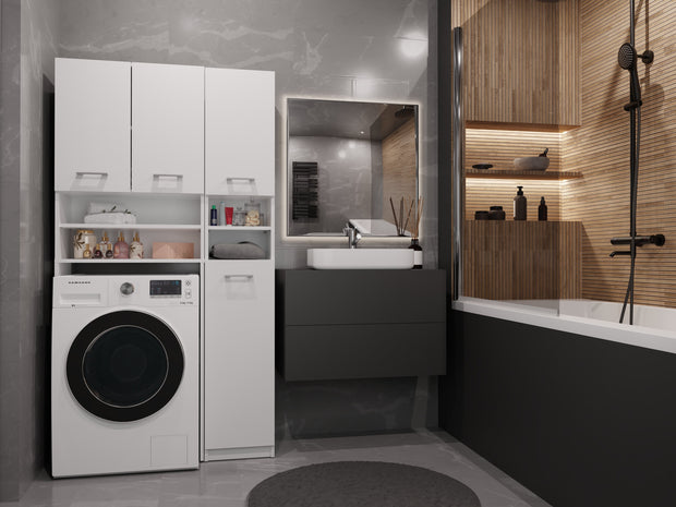 ZESTAW ŁAZIENKOWY MARPOL REGAŁ SZAFKA SŁUPEK BIAŁY