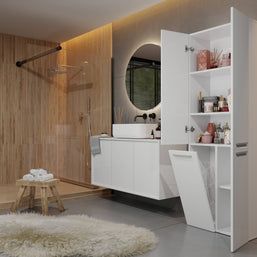 SZAFKA ŁAZIENKOWA SŁUPEK NEL DD 1K KOSZ BIEL MAT