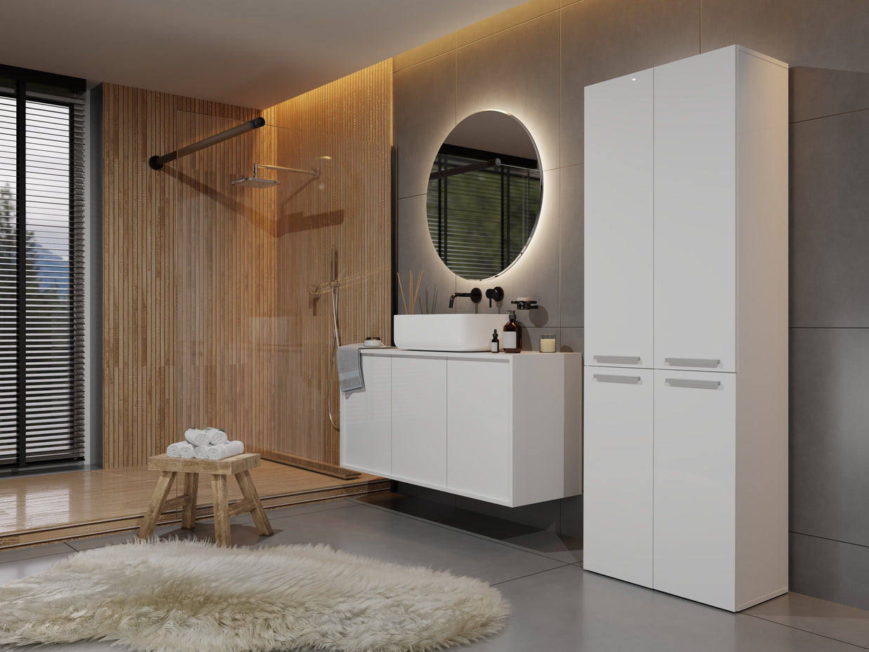 SZAFKA ŁAZIENKOWA SŁUPEK NEL DD 1K KOSZ BIEL MAT