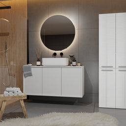 SZAFKA ŁAZIENKOWA REGAŁ SŁUPEK NEL DD 1K KOSZ BIEL POŁYSK