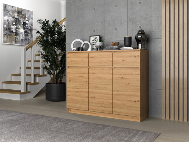 KOMODA SZAFKA 3D3S 120 - DĄB ARTISAN