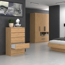 KOMODA SZAFKA 5 SZUFLAD M5 DĄB ARTISAN
