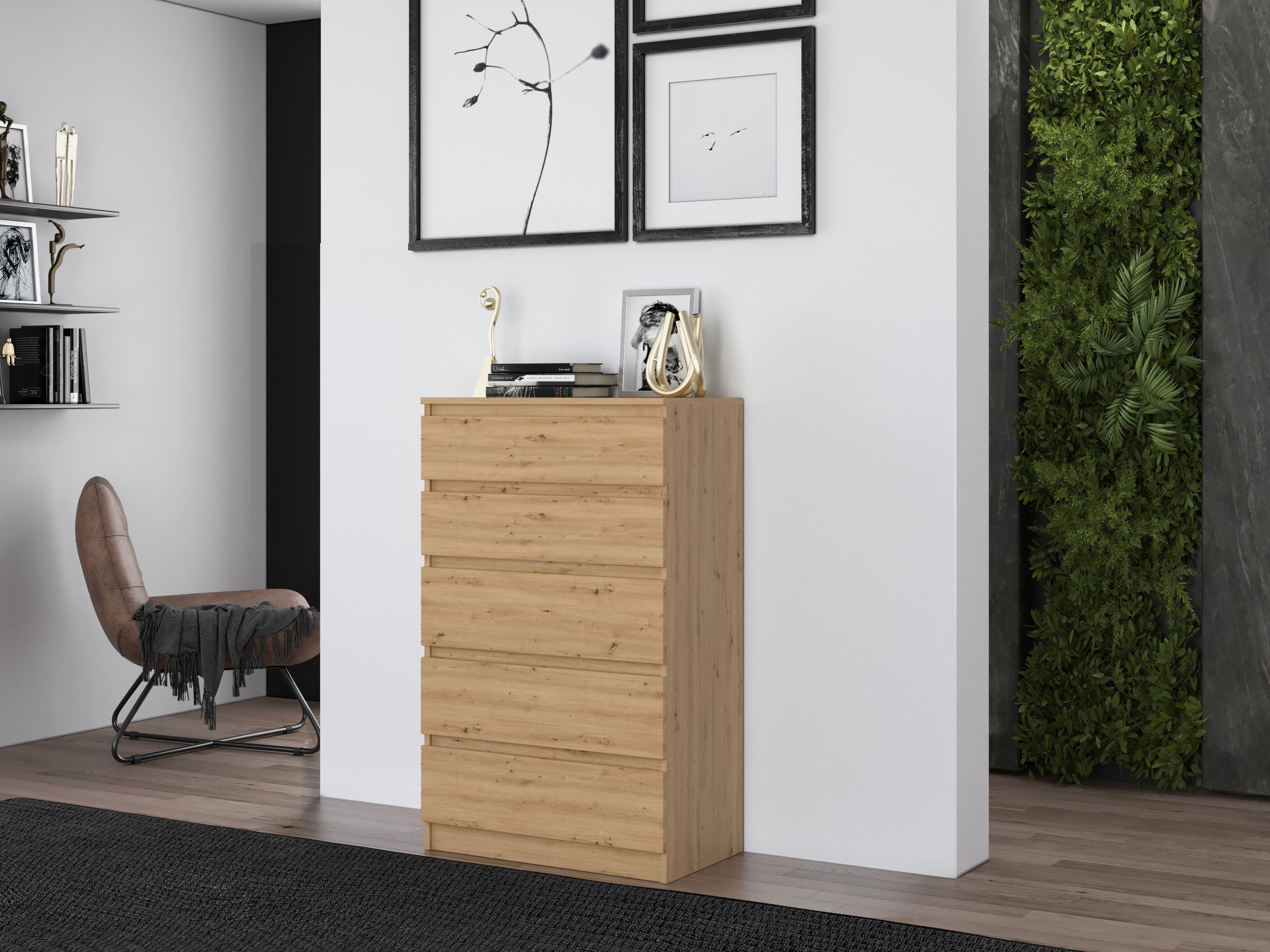 KOMODA SZAFKA 5 SZUFLAD M5 DĄB ARTISAN