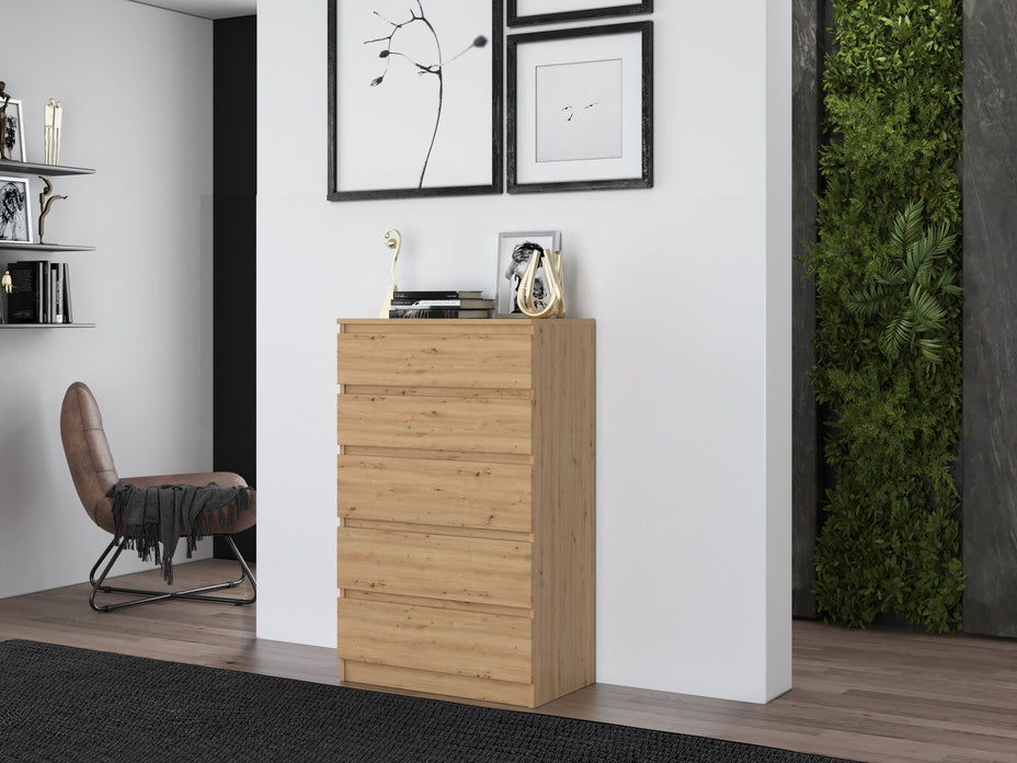 KOMODA SZAFKA 5 SZUFLAD M5 DĄB ARTISAN