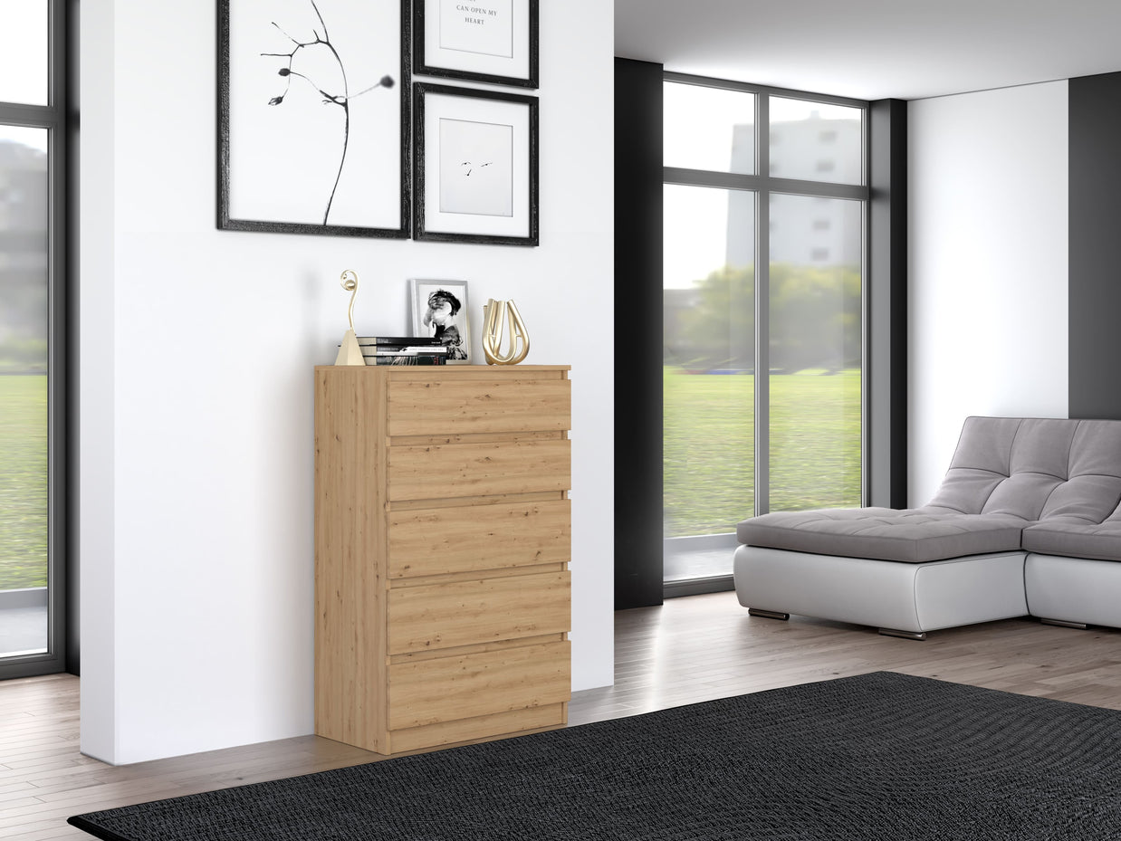 KOMODA SZAFKA 5 SZUFLAD M5 DĄB ARTISAN