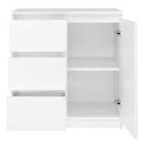 KOMODA 1D3S SZAFKA 1 DRZWI 3 SZUFLADY BIAŁA