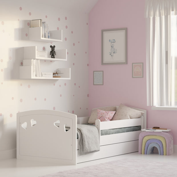 ŁÓŻKO DZIECIĘCE VANILIA 180 BIAŁE Z SZUFLADĄ I MATERACEM 180/80