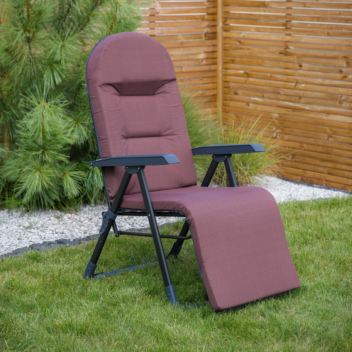 FOTEL OGRODOWY Z PODNÓŻKIEM GALAXY PATIO - BRĄZOWY