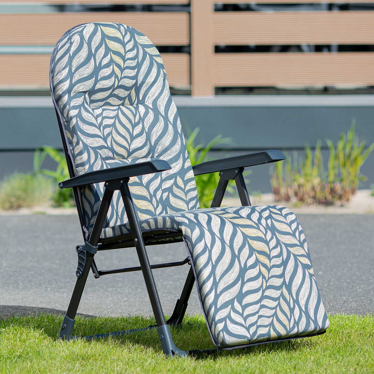 FOTEL OGRODOWY Z PODNÓŻKIEM GALAXY PATIO - SZARO / ŻÓŁTY