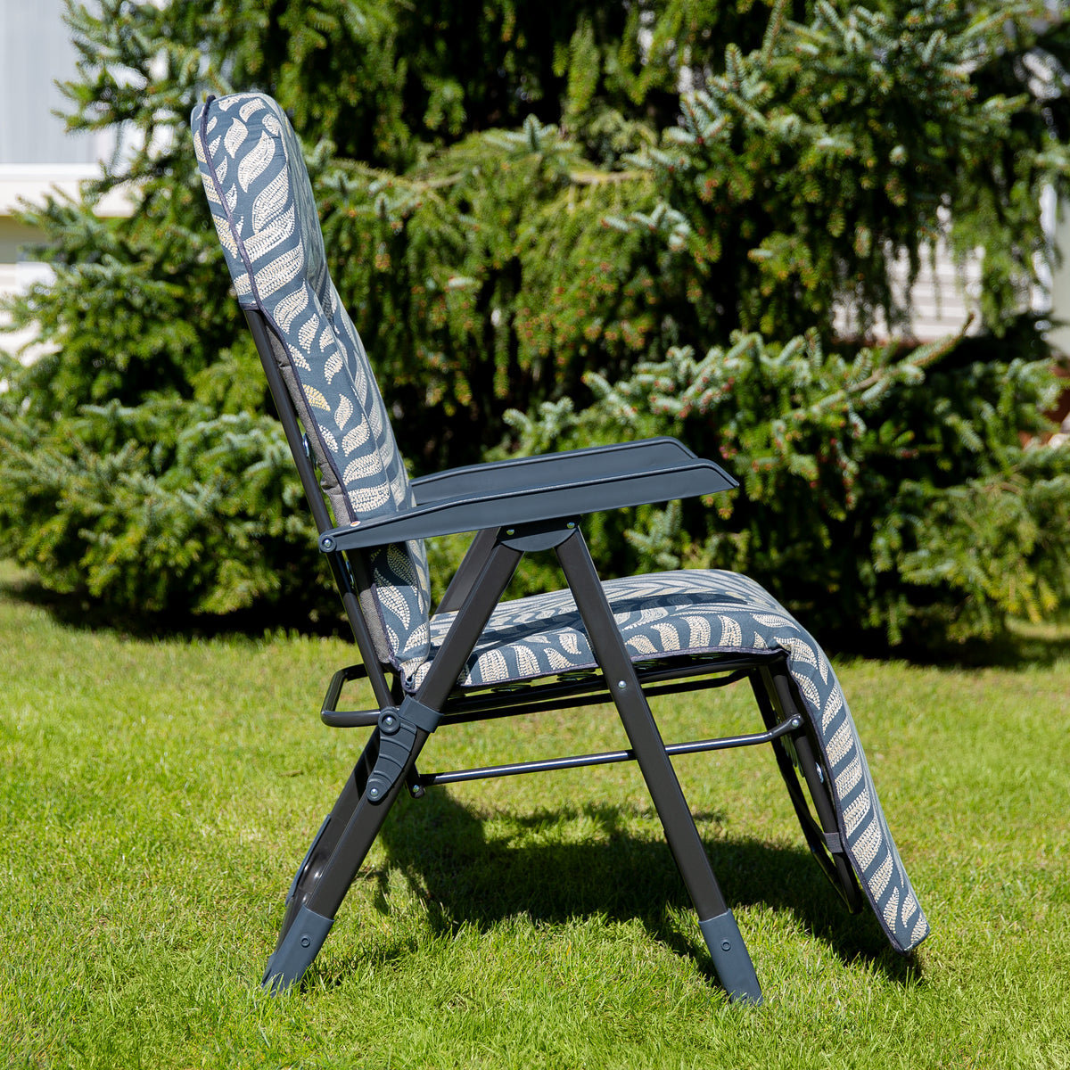 FOTEL OGRODOWY Z PODNÓŻKIEM GALAXY PATIO - SZARO / ŻÓŁTY